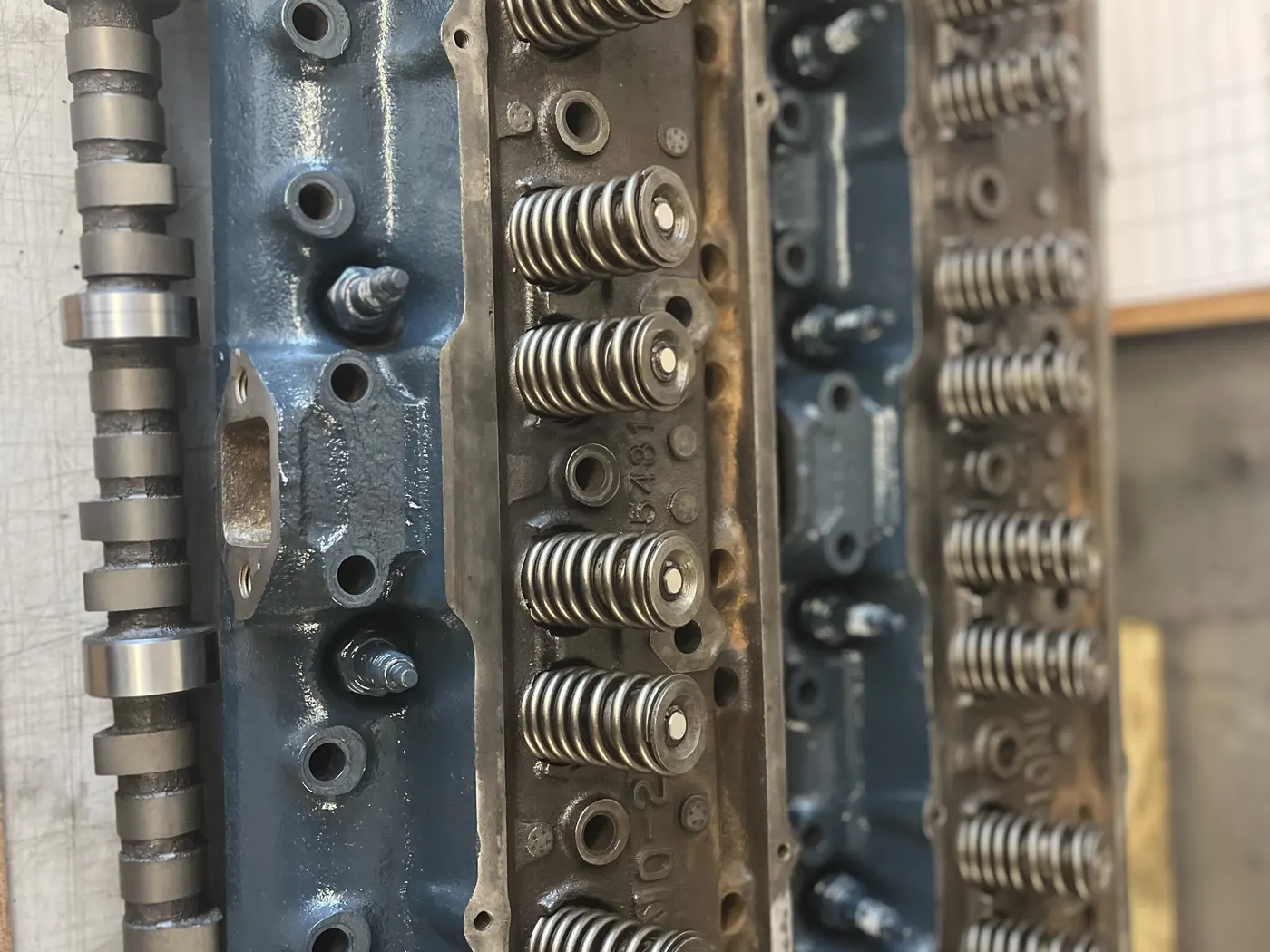 Cylinder heads with camshaft and valve springs at Goblin Automotive