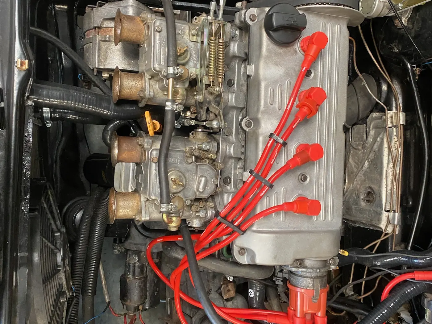 Diagnostic wiring and engine bay inspection at Goblin Automotive