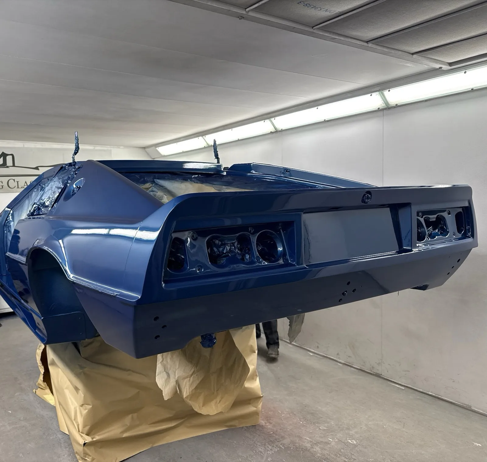 Blue Lotus Esprit in fresh paint at Goblin Automotive