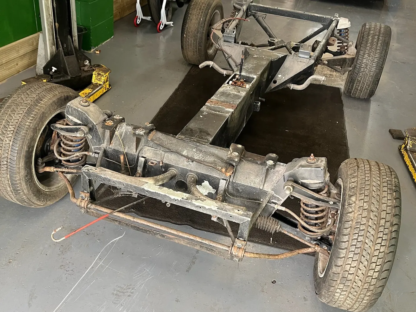 Engine bay restoration work in progress at Goblin Automotive